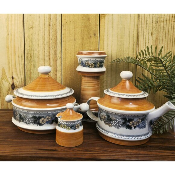 Vintage Goebel Burgund Serving Set - Picture 2 of 16